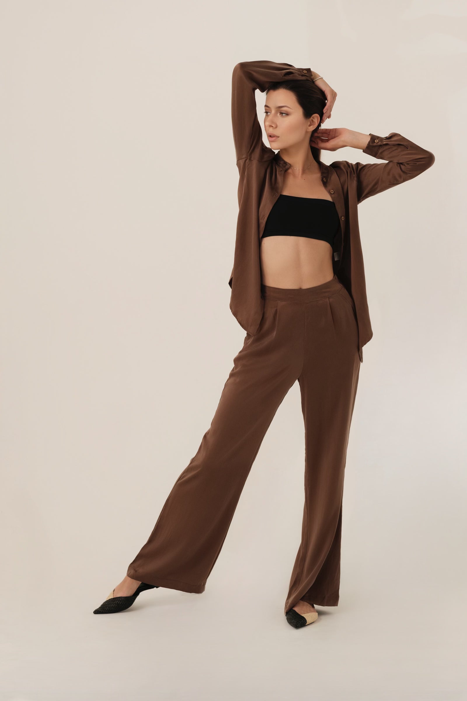 KANESHON BROWN TROUSERS